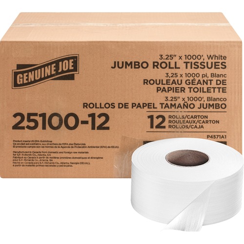 Genuine Joe Genuine Joe 2-ply Jumbo Roll Dispenser Bath Tissue