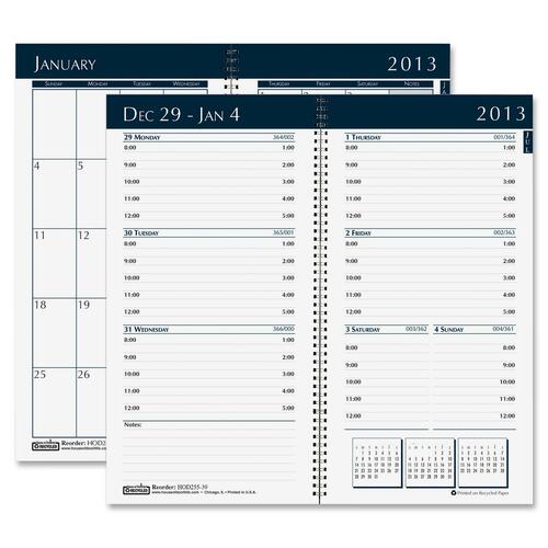 House of Doolittle Wirebound Weekly/Monthly Blue Cover Planner