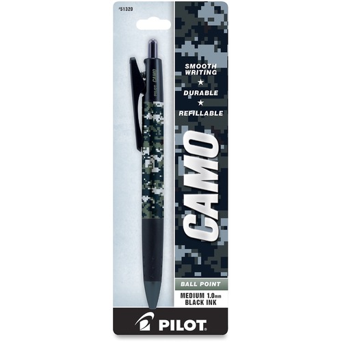 Pilot Camo Navy Medium Tip Refillable Ballpoint Pen