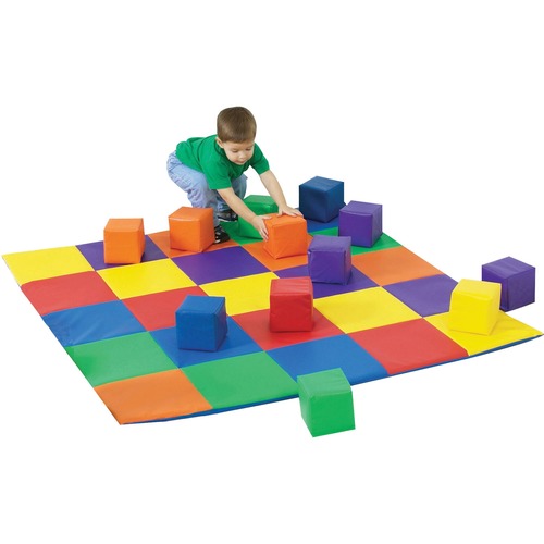 Childrens Factory Patchwork Mat Matching Blocks Set
