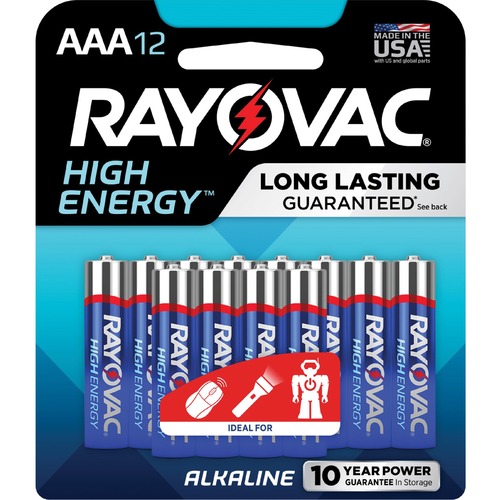 Rayovac 824-12CF Mercury Free Alkaline Batteries, AAA 12 Pk