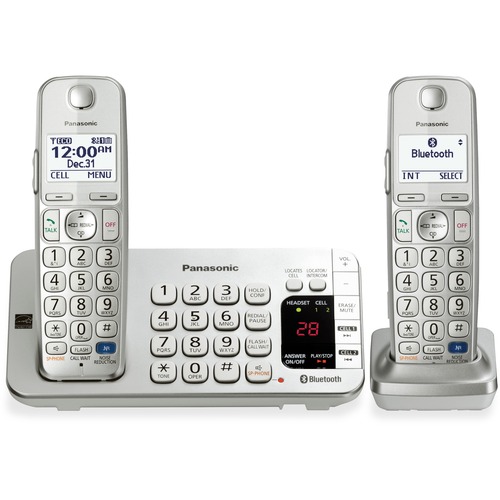 Panasonic KX-TGE272S DECT 6.0 1.90 GHz Cordless Phone - Silver