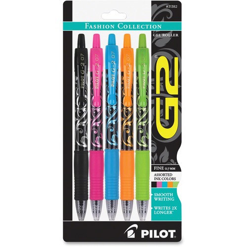 G2 Gel Pens Assorted Barrel/Ink 5-Pack