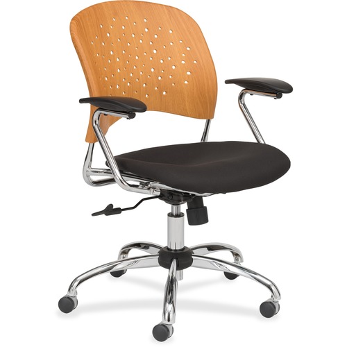 Safco Reve Task Chair Round Plastic Wood Back