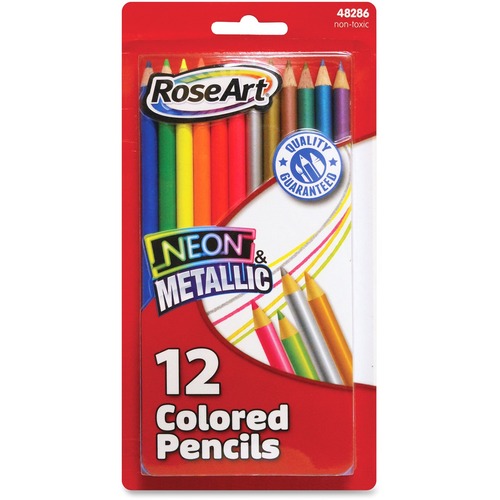 RoseArt Neon Metallic Shrpnd Colored Pencils