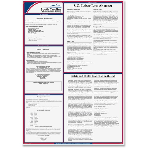 TFP ComplyRight S. Carolina State Labor Law Poster