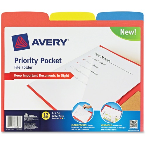 Avery Avery Priority Pocket File Folders