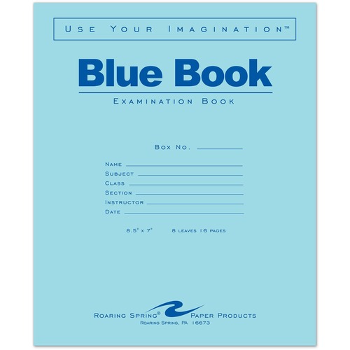 Roaring Spring Roaring Spring Blue Book Examination Book