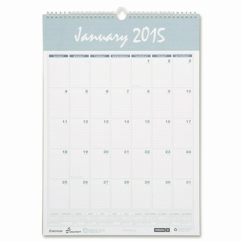 SKILCRAFT SKILCRAFT 12 - Month Wall Calendars - Wirebound, 12