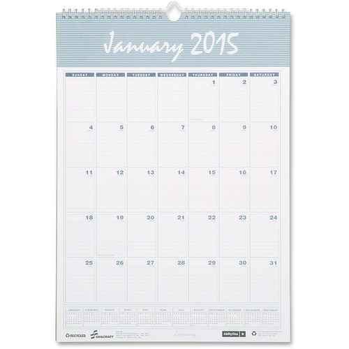 SKILCRAFT 12 - Month Wall Calendars - Wirebound, 15-1/2