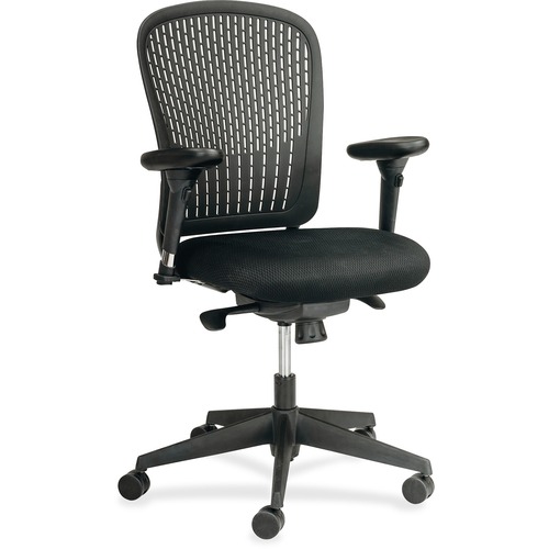 Safco Safco Adjustable Arms Black Fabric Task Chair