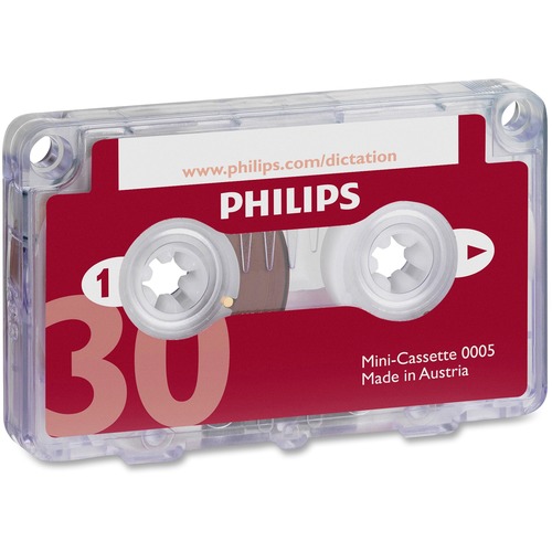 Philips Speech Dictation Minicassette With File Clip