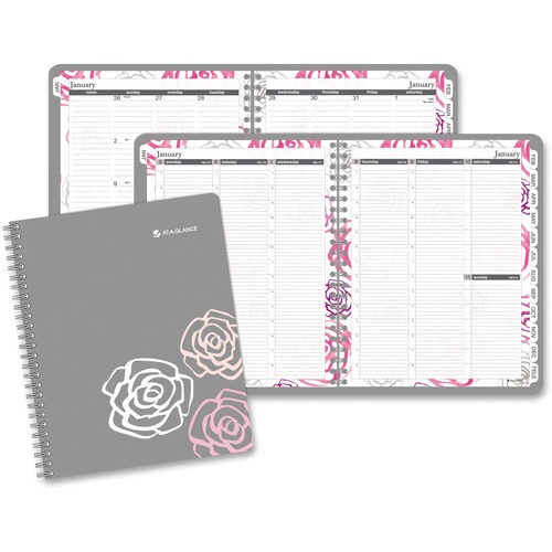 At-A-Glance Pink Petals Weekly/Monthly Large Appointment Book