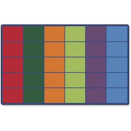 Carpets for Kids Color Rows 30-space Seating Rug