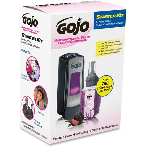Gojo Gojo ADX-7 Dspnsr Plum Foam Handwash Starter Kit