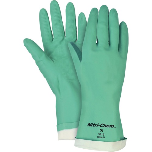 MCR Safety Nitri-Chem Flock Lined Nitrile Gloves