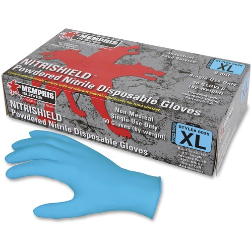MCR Safety Powdered Nitrile Puncture Resistant Gloves