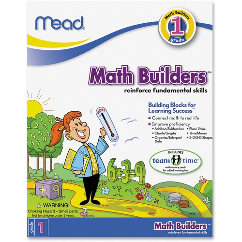 Mead Mead First Grade Math Builders Workbook Education Printed Book for Mat