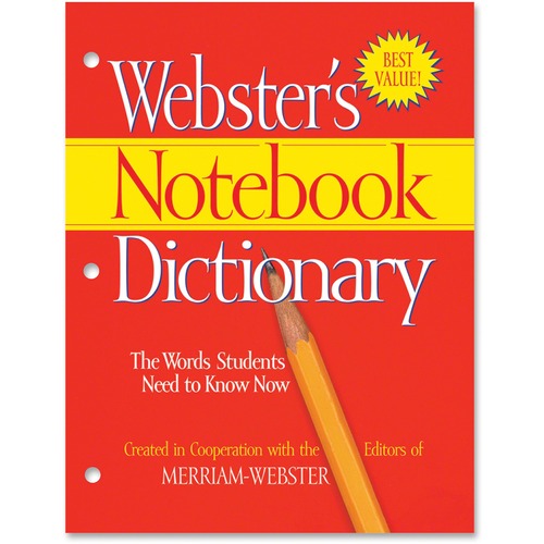 Merriam-Webster 3-Hole Punch Paperback Dictionary Dictionary Printed B