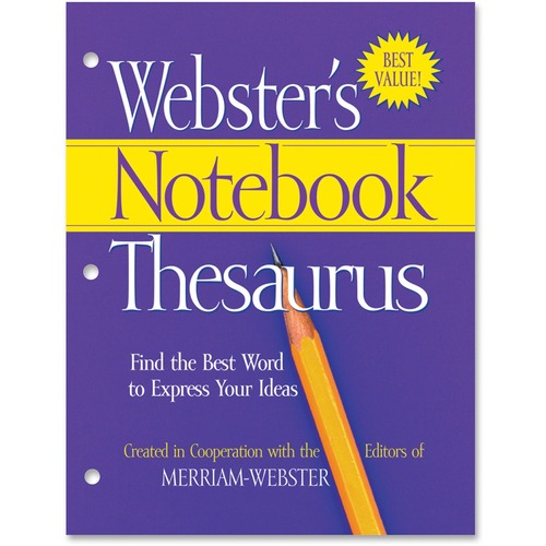Merriam-Webster Merriam-Webster 3-Hole Punch Paperback Thesaurus Dictionary Printed Bo