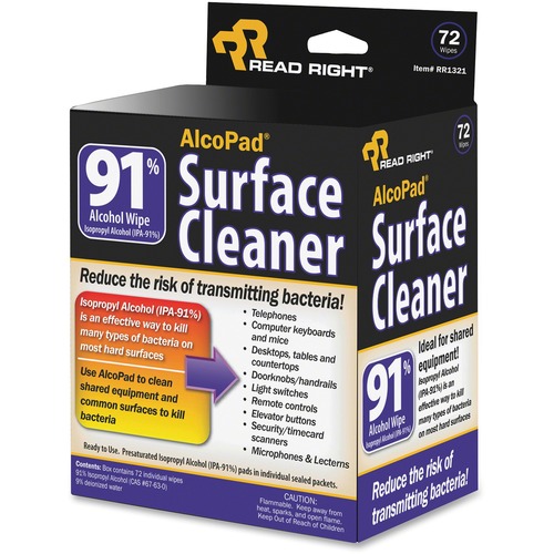 Read Right Read Right AlcoPad Surface Cleaner Wipes