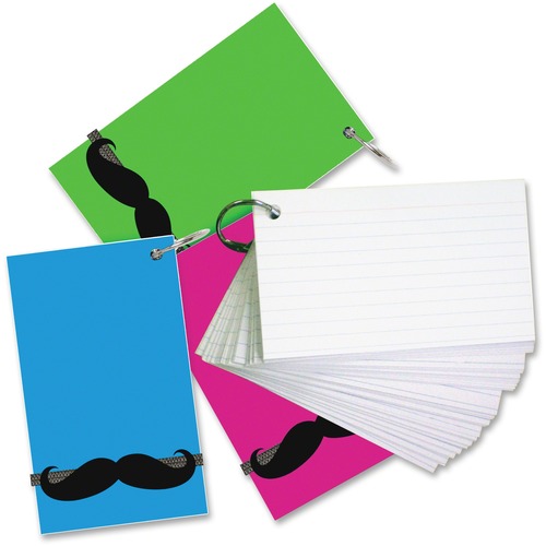 Redi-Tag Mustache Band Ruled Index Cards