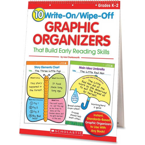 Scholastic 10 Write-On/Wipe-Off Graphic Organizers That Build Early Re