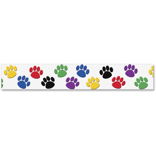 Teacher Created Resources Colorful Paw Prints Straight Border Trim
