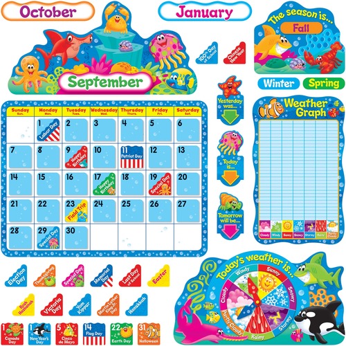 Trend Trend Sea Buddies Calendar Bulletin Board Set