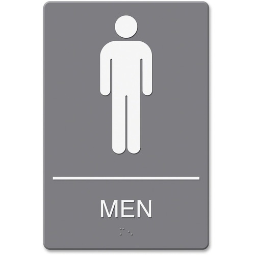 U.S. Stamp & Sign ADA Men's Restroom Sign w Symbol