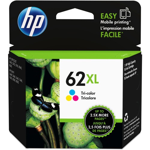 HP 62XL Ink Cartridge - Cyan, Magenta, Yellow