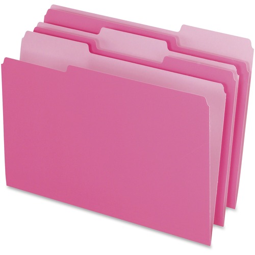 Pendaflex Pink Two-tone 1/3-cut File Folders