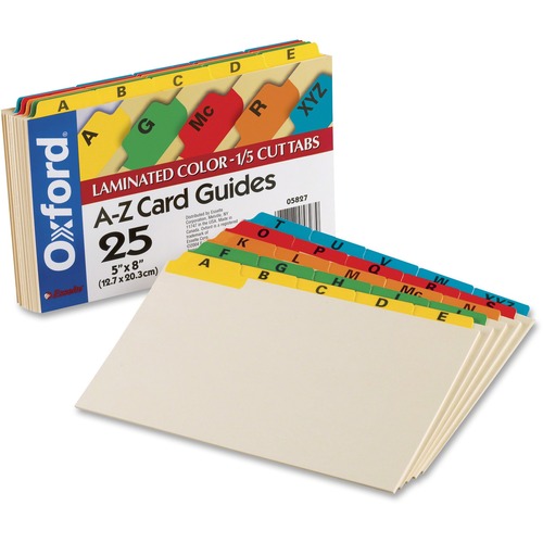 Oxford Oxford A-Z Laminated Tab Card Guides