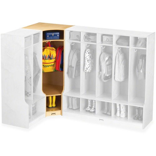 Jonti-Craft Corner Coat Locker with Step