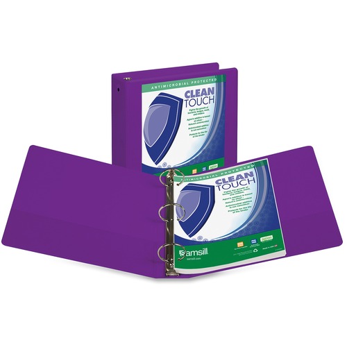 Samsill Samsill Purple Clean Touch Antimicrobial View Binder