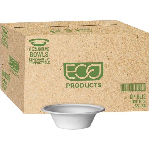 Eco-Products Eco-Products 12-oz. Sugarcane Bowls