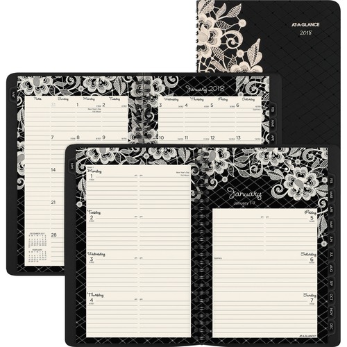 At-A-Glance At-A-Glance Lacey Weekly/Monthly Wirebound Desk Planner