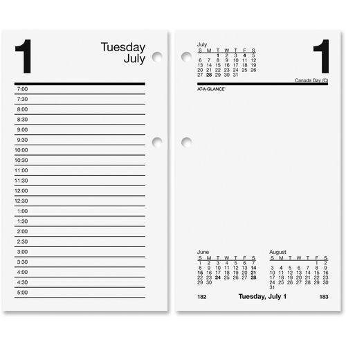 At-A-Glance Loose-leaf Daily Desk Calendar Refill