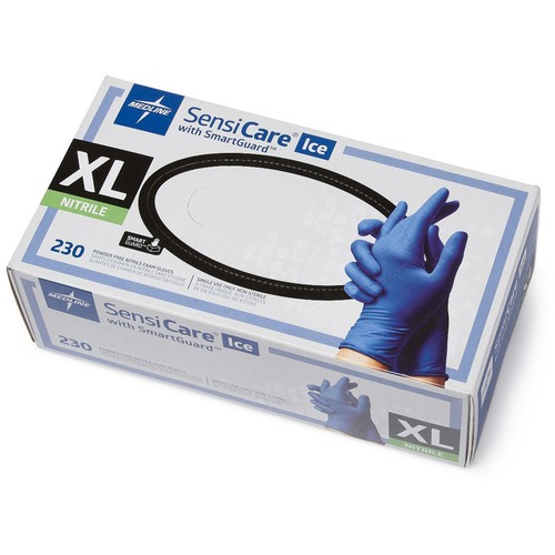 Medline Medline SensiCare Ice Blue Nitrile Exam Gloves