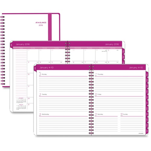 At-A-Glance White Poly Cover Wkly Mthly Planner