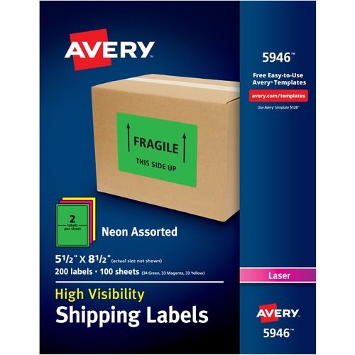 Avery Avery High-Visibility Neon Shipping Labels