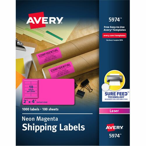 Avery Avery High-Visibility Neon Shipping Labels