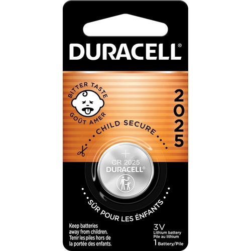 Duracell Coin Button Battery, 2025, 3V, 4/EA, Black