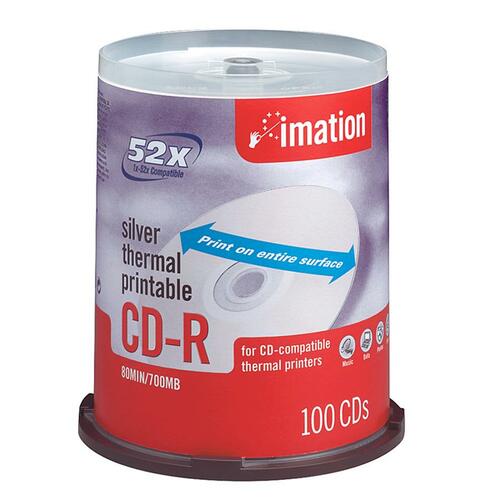 Imation CD Recordable Media - CD-R - 52x - 700 MB - 100 Pack Spindle