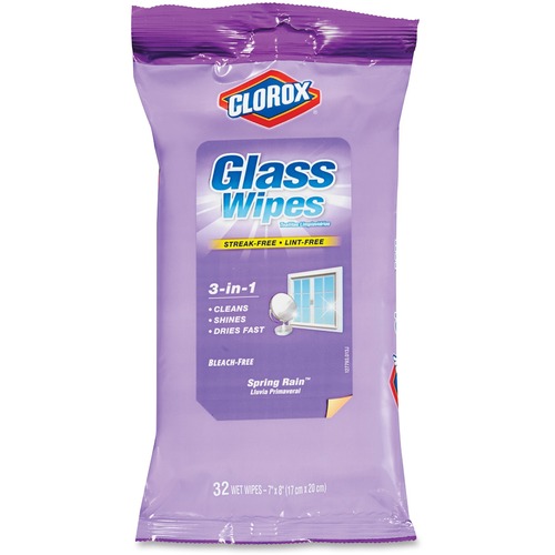 Clorox Clorox 3-in-1 Spring Rain Scent Glass Wipes