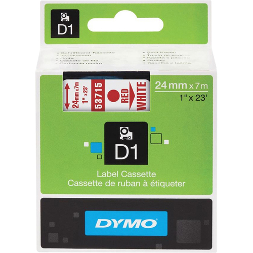 Dymo Dymo Red on White D1 Label Tape