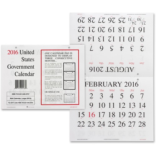 Unicor Unicor Fed Wall Calendar