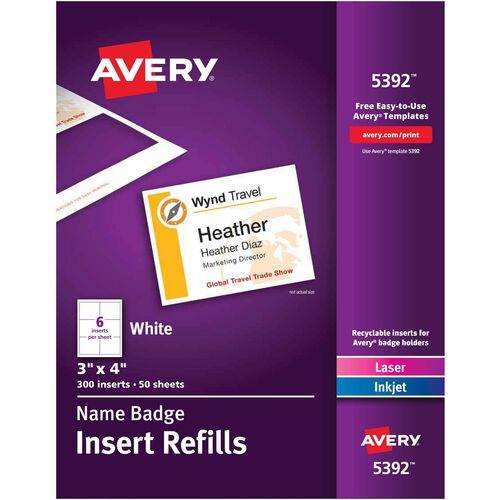 Avery Avery Name Badge Insert Refill