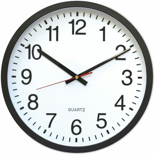 ROUND WALL CLOCK, 12-1/2IN, BLACK