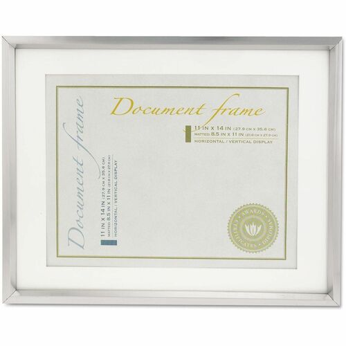 PLASTIC DOCUMENT FRAME FOR 8 1/2 X 11 INSERT W/MAT,